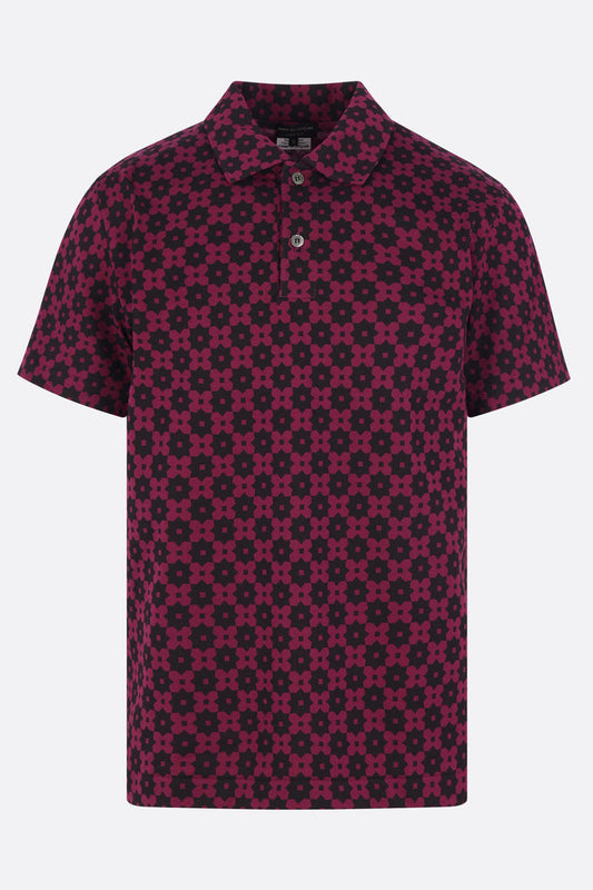 jersey polo shirt with geometric print