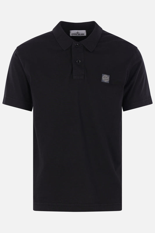 jersey polo shirt with logo patch