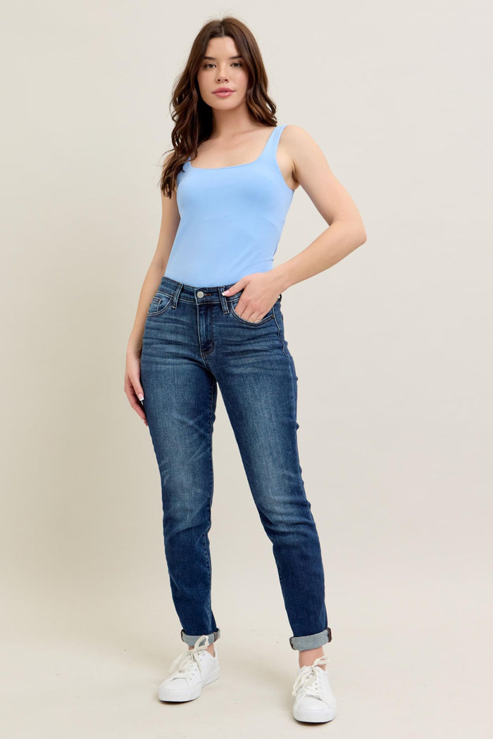 Judy Blue Cuffed Slim Fit Jeans