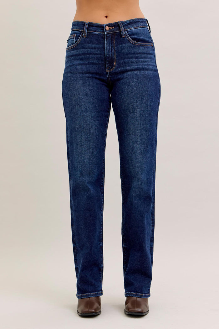 Judy Blue Mid Rise Straight Jeans 30" Inseam