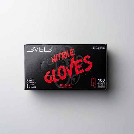 L3VEL3 Professional Nitrile Gloves  - Red - Palms Fashion Inc.