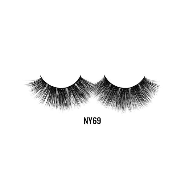 LAFLARE NY69 3D mink lashes dramatic full wispy black false eyelashes for voluminous eye makeup