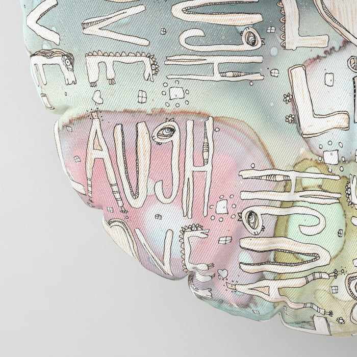 'Laugh. Love. Livel' Floor / Meditation Cushion — detail view