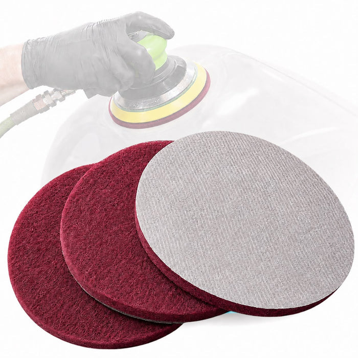 LiME LiNE 6" Hook & Loop Scuffing Discs for Orbital Dual Action Sander (Red)
