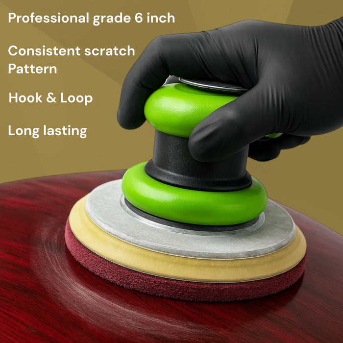 LiME LiNE 6" Hook & Loop Scuffing Discs for Orbital Dual Action Sander (Red)