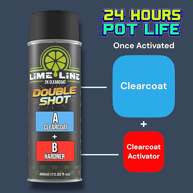 LiME LiNE High Gloss 2K Clearcoat Spray/Aerosol Can Automotive 2 Part Professional Finish