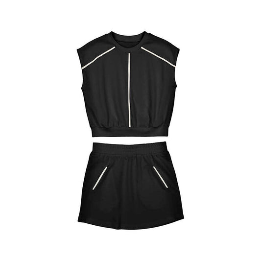 Mayoral Sleeveless Knit Skirt Set-Black