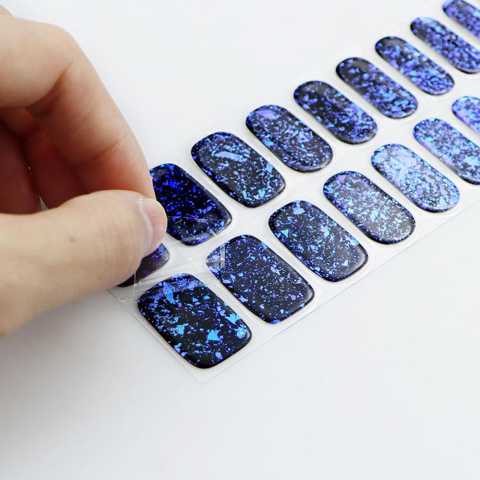 Midnight Blue Chunky Glitter Gel Nail Stickers