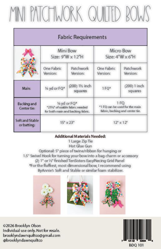 Mini Patchwork Quilted Bows Pattern