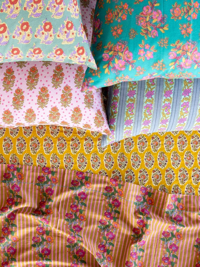 Mix & Match Cotton Fitted Sheet - Pink Floral Stripe-view 4