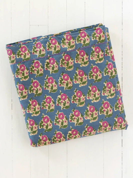 Mix & Match Cotton Flat Sheet - Denim Fields-view 1