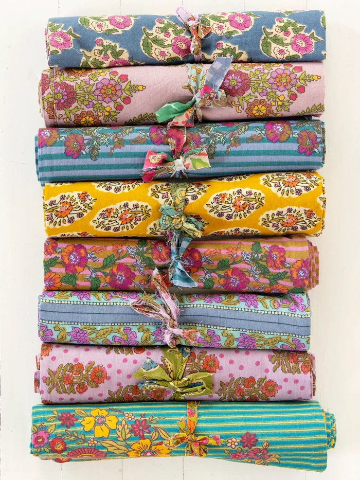 Mix & Match Cotton Pillowcase, Single - Blue Floral Stripe-view 5