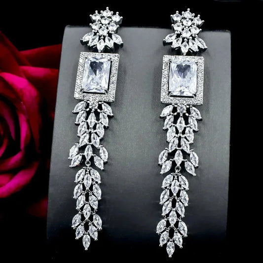 Wedding Jewelry - Luxury Cubic Zirconia Bridal Earrings
