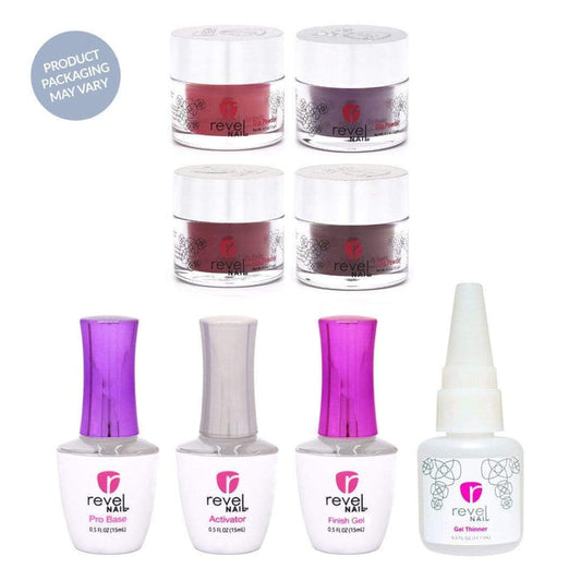 Revel Nail Dip Powder Starter Kit On Cloud Wine | Four Color Starter Kit