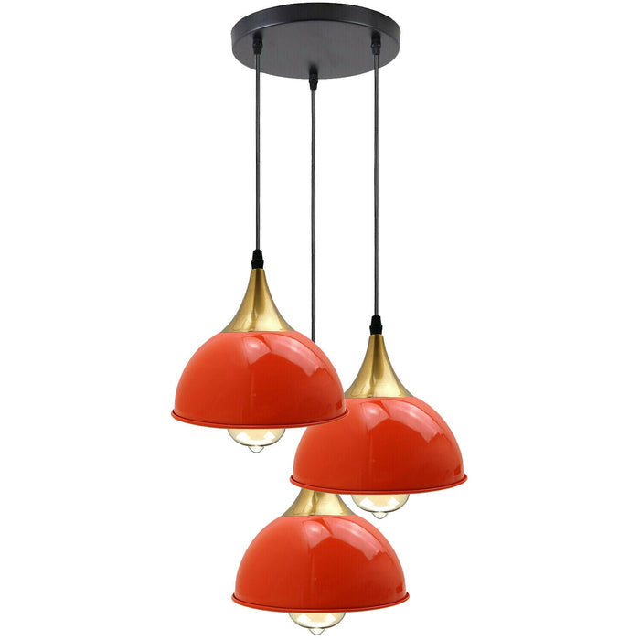 Orange 3 Way Vintage Industrial Metal Lampshade Modern Hanging Retro Ceiling Pendant Lights~3520