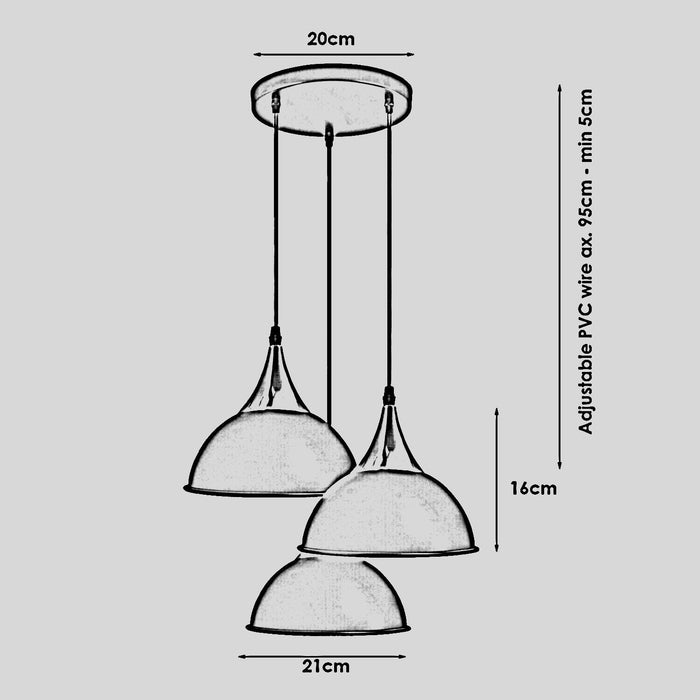 Orange 3 Way Vintage Industrial Metal Lampshade Modern Hanging Retro Ceiling Pendant Lights~3520