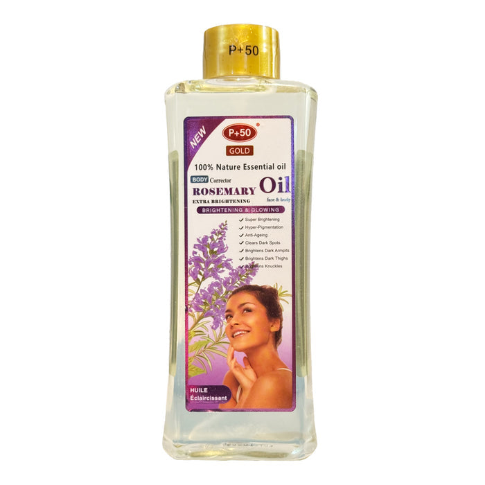 P+50 GOLD Rosemary Super Brightening Oil for hyperpigmentation and uneven skin tone