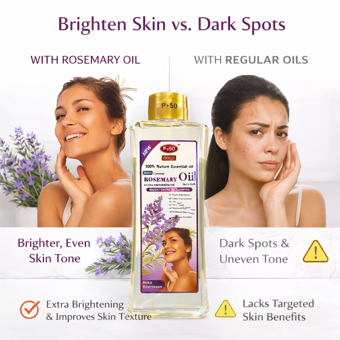 P+50 GOLD Rosemary & Kojic Acid Glow Oil 200ml – Brightening Face & Body Moisturising Oil for Radiant, Even-Looking Skin