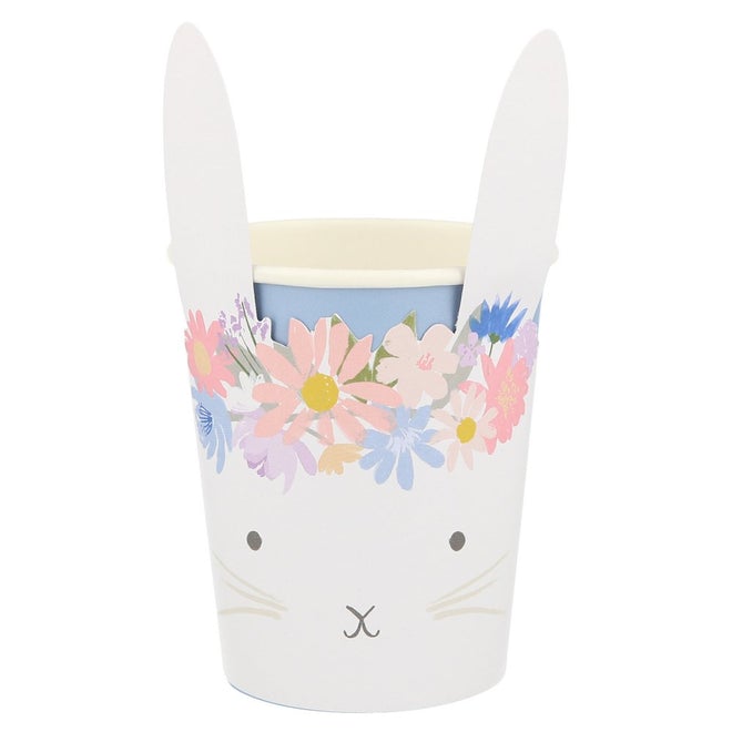 Paper Cups - Floral Bunny - Set Of 8