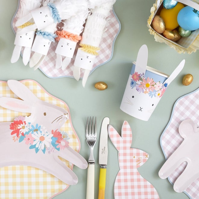 Paper Cups - Floral Bunny - Set Of 8