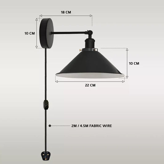 Plug In Wall Fitting 4M Table Bedside Lamps ~5802