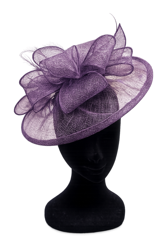 Purple Looped Round Disc Hairband Fascinator