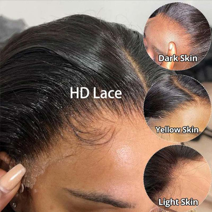QVR Pre-plucked 13x4 HD Lace Wig Human Hair Wigs Straight Undetectable Lace Front Wig