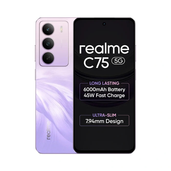 Realme C75 5G | Android 15 | Mediatek Dimensity | 32MP Rear camera | 8MP Front camera | 6000 Mah Battery