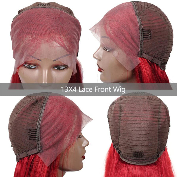 glueless human hair wigs in red body wave for natural, voluminous curls