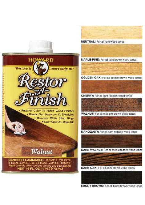 Howard Restor-A-Finish wood finish restorer 16oz can in Walnut finish