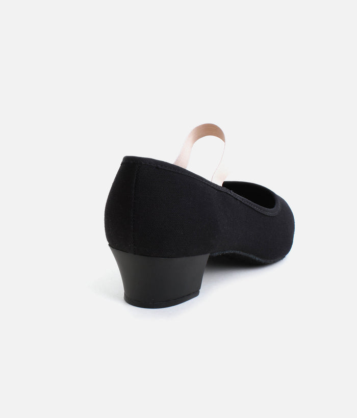 RO14 Cuban Heel Ballet Character & Practice Shoes • Black