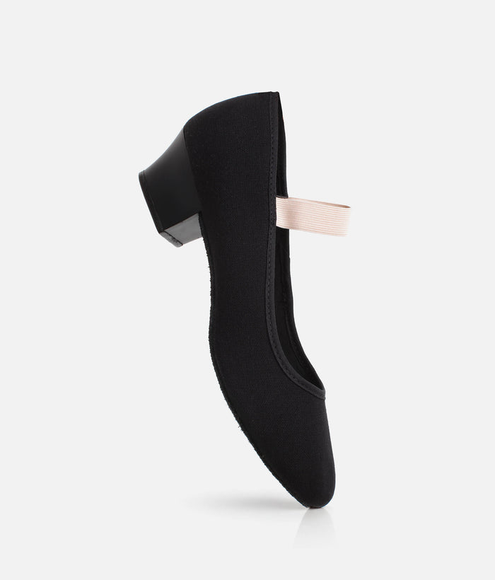 RO14 Cuban Heel Ballet Character & Practice Shoes • Black