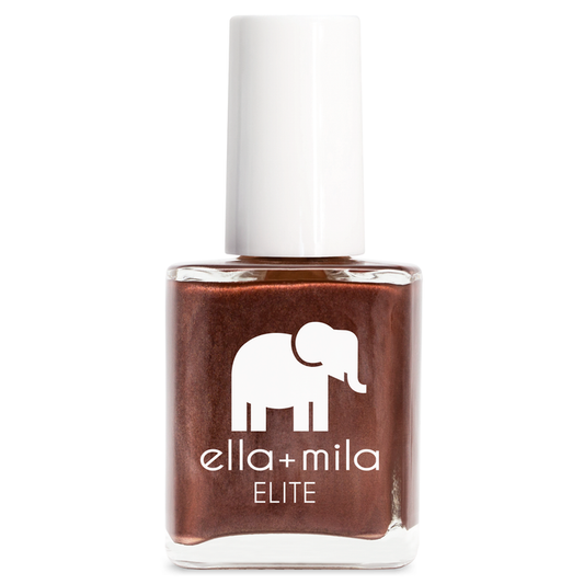 Rosé-ay All Day metallic golden brown nail polish bottle – ella+mila Elite