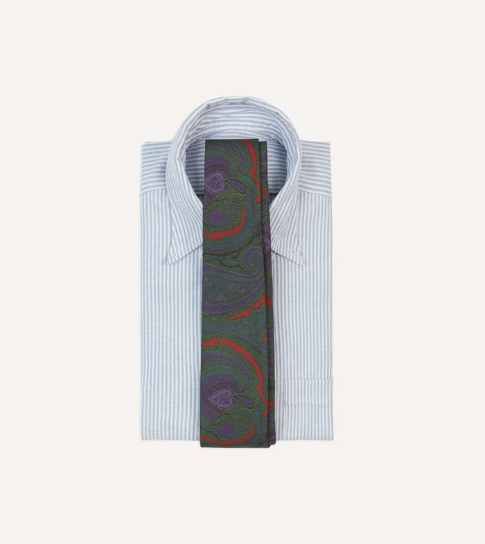 Rust Large Paisley Print Madder Silk Self-Tipped Tie