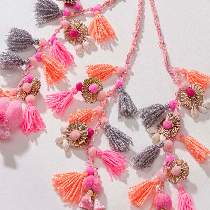 Satrangi Crystal & Shell Tassels - Parandi - Multi