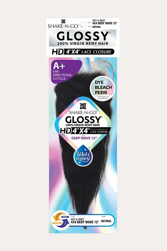 SHAKE N GO GLOSSY 4X4 DEEP WAVE WET&WAVY 12" CLOSURE SHAKE N GO
