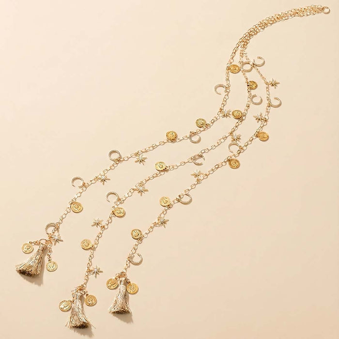 Sitara Crystal Tassels - Parandi - Gold