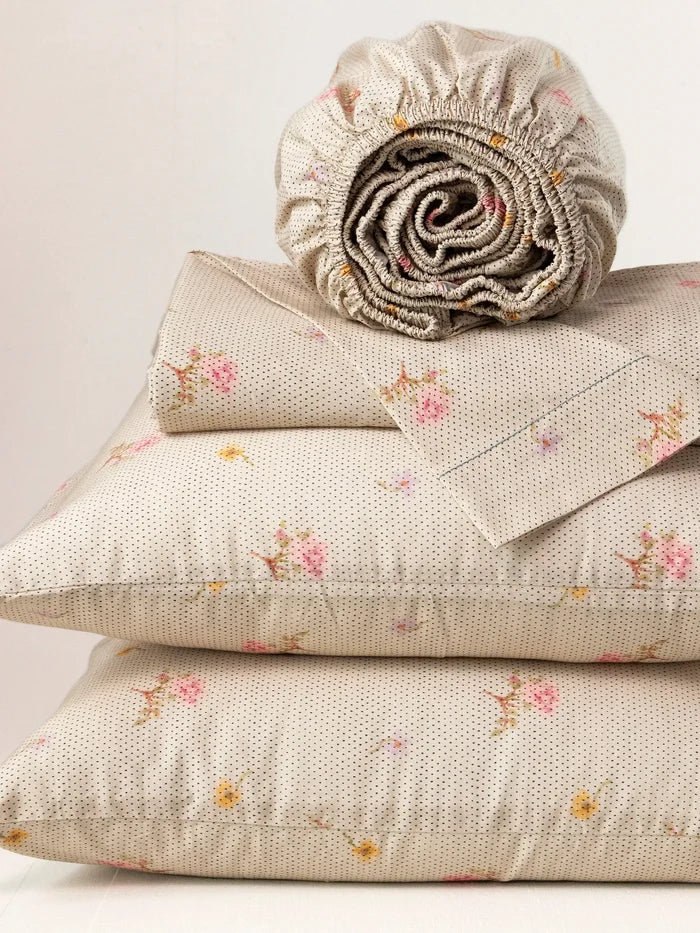 Sooo Soft Cotton Sheet Set - Cream Prairie Dot-view 6
