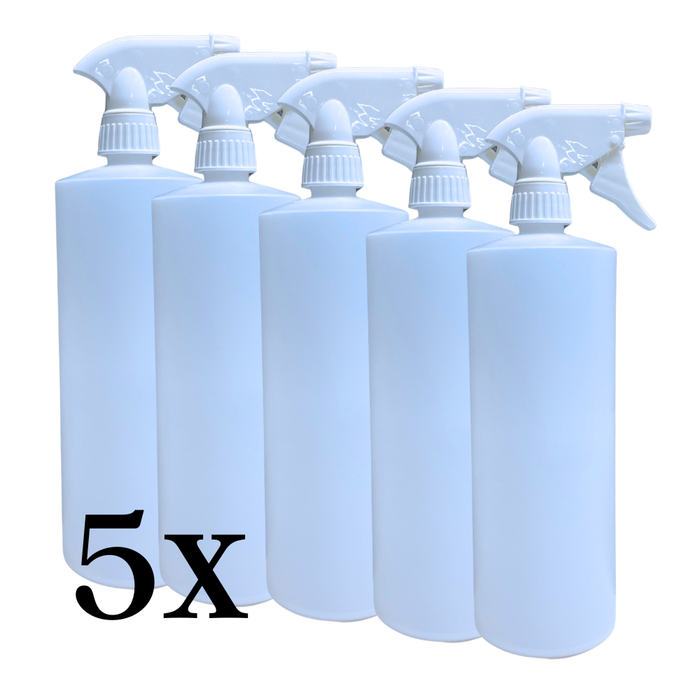 Spray Nozzle Heavy Duty 1 litre Plastic Bottles 5 pack