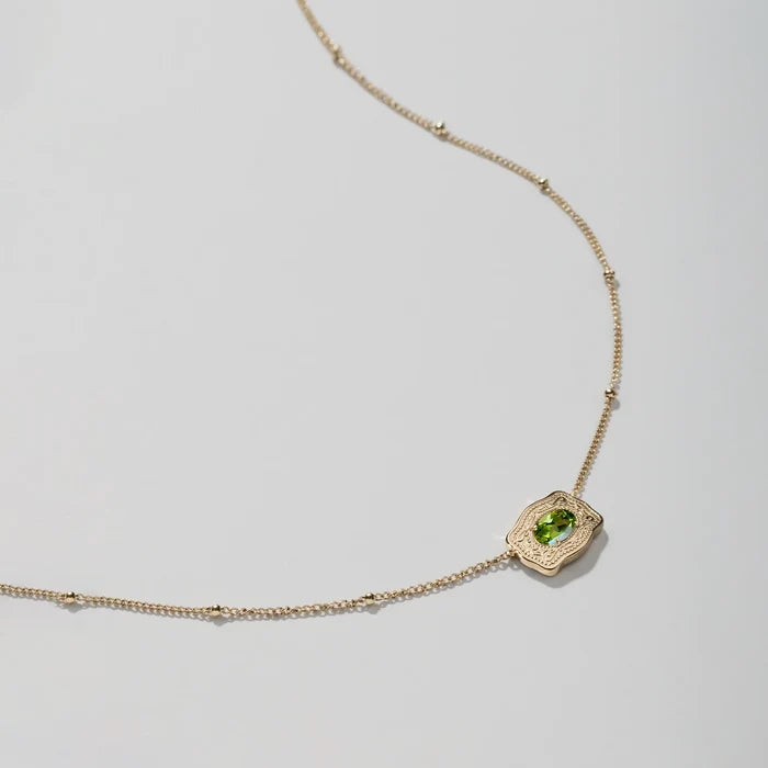 SpurWest Ultra Mini Belt Buckle Birthstone Necklace - Gold -November