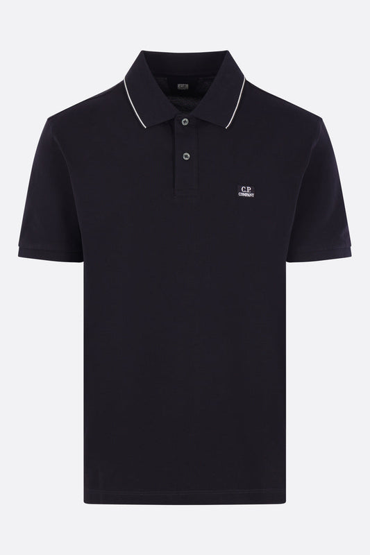 stretch piquet polo shirt with logo patch
