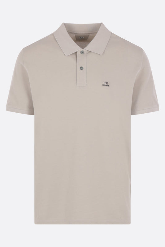 stretch piquet polo shirt with logo patch