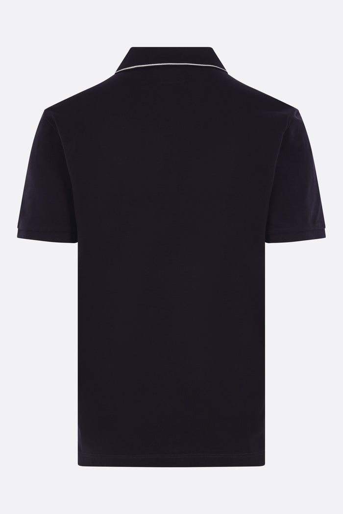 stretch piquet polo shirt with logo patch