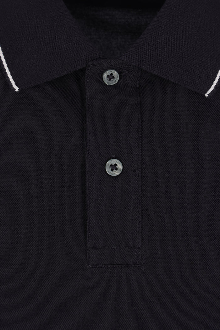stretch piquet polo shirt with logo patch