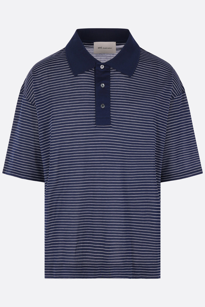 striped jersey polo shirt
