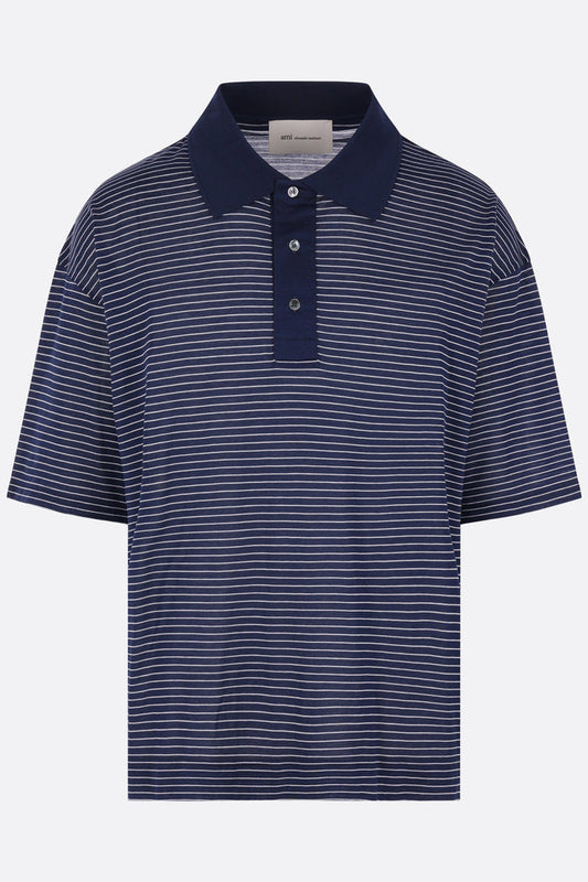 striped jersey polo shirt