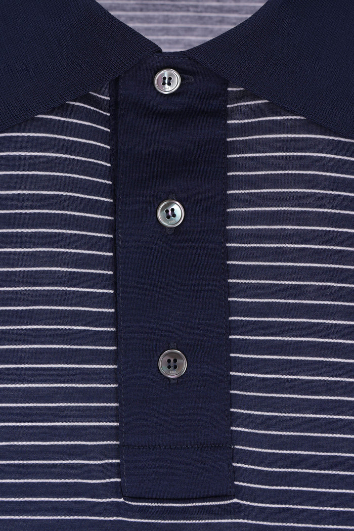 striped jersey polo shirt