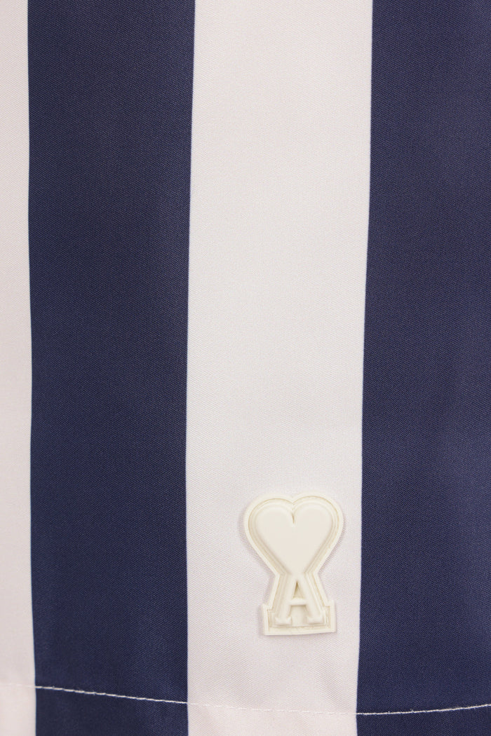 striped nylon swim shorts