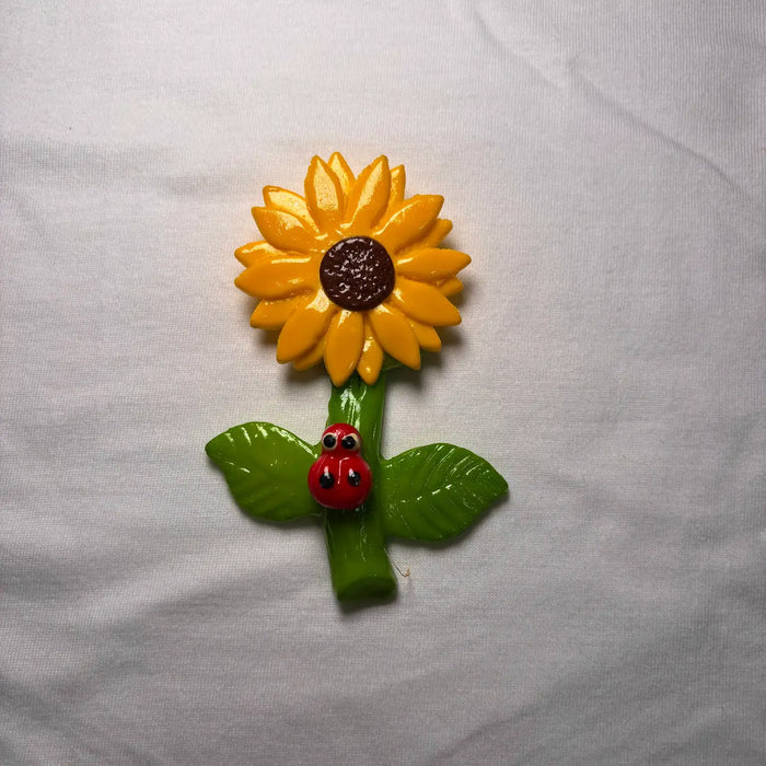 Sunflower w/ Ladybug Kitchen Magnet