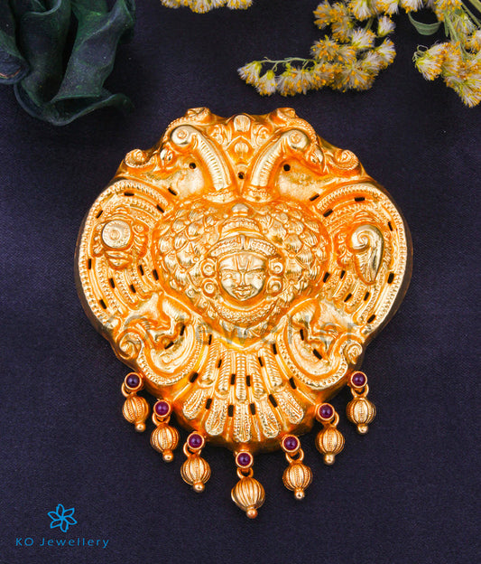 Nakkasi Temple Pendant, Pure silver temple jewellery online India.